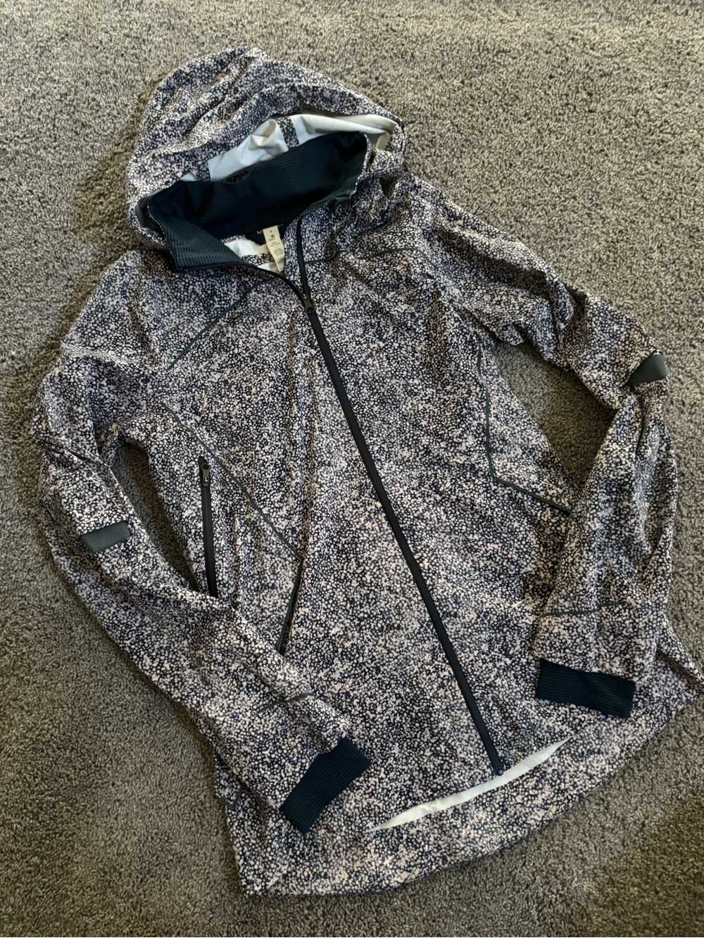 LULULEMON athletica Speckled Navy & White Hooded Zip Jacket